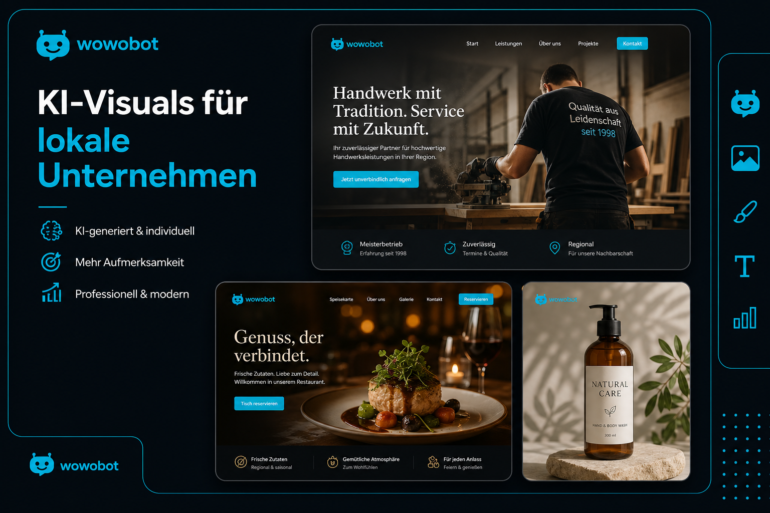 wowobot KI-Visuals für Handwerk, Gastro und lokale Unternehmen
